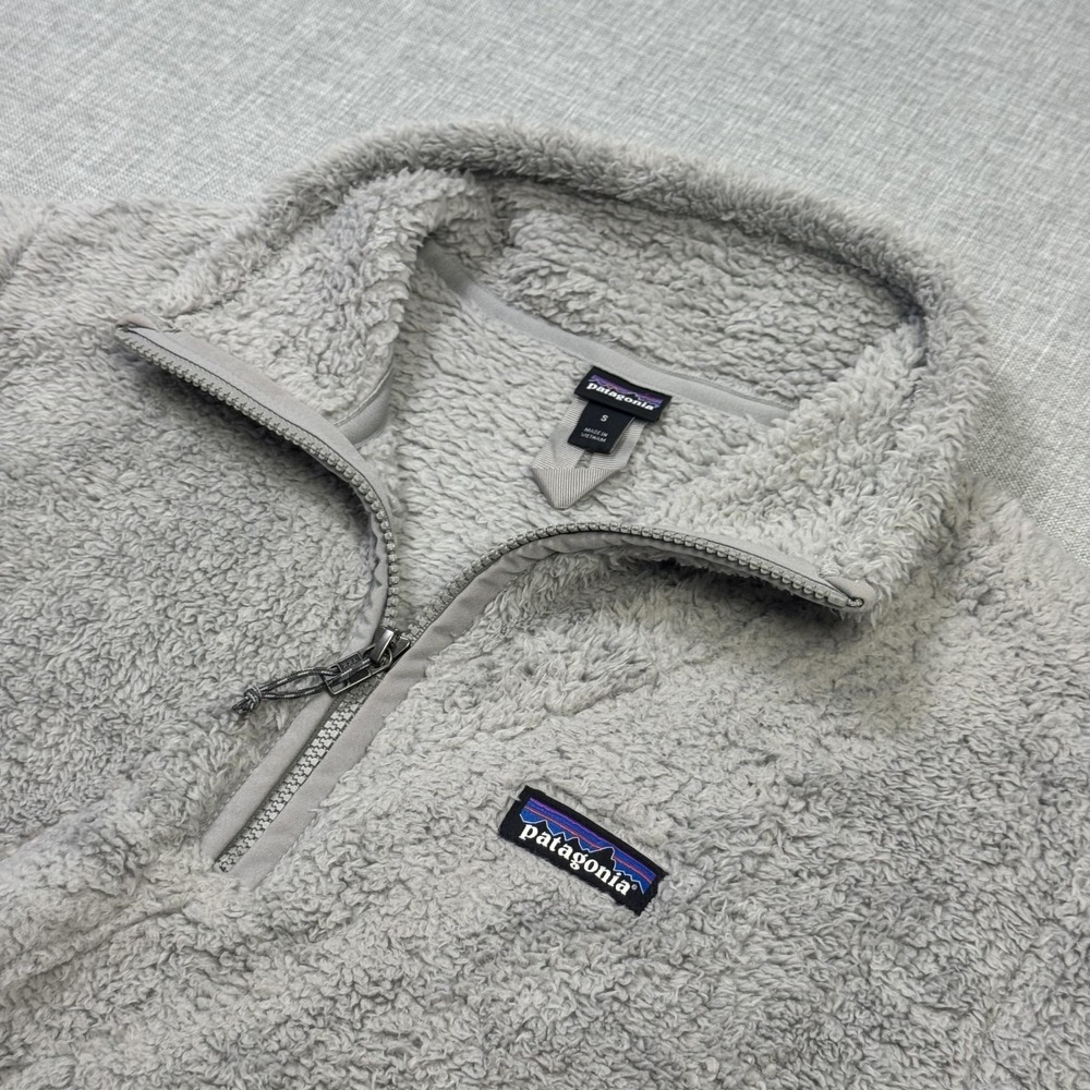 Patagonia Los Gatos Fleece 1/4 Zip Jacket Womens Small Gray Pockets Relaxed